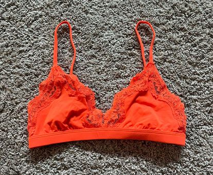 SKIMS Fits Everybody Lace Triangle Bralette Orange - $35 - From Isabella