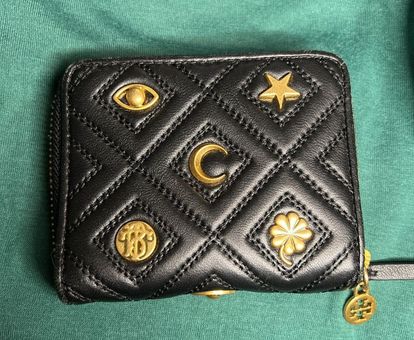 Tory Burch Quilted Lucky Charm Fleming Wallet Black - $200 - From Janine