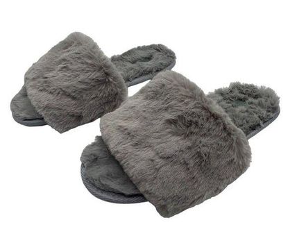 SKIMS Womens The Slide Faux Fur Slippers US 6.5 EU 37 Gray Slip On Fuzzy  Plush Size undefined - $37 New With Tags - From Kathy