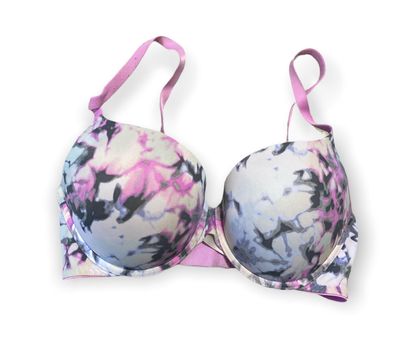 Victoria's Secret Victoria Secret PINK Bra 36D Wear Everywhere Push Up  Purple White Marble print Multiple - $18 - From Tiffany