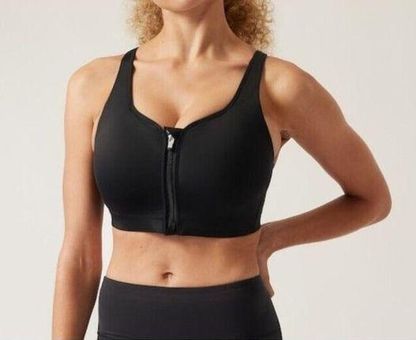 Athleta Advance Zip Front Bra Size 36DD Black NWT - $32 New