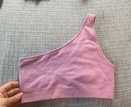 Set Active Sculptflex Ribbed One Shoulder Sports Bra Pink Size M - $26 (50%  Off Retail) - From Carly