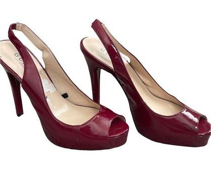 Louis Vuitton Burgundy Patent Leather Oh Really! Peep Toe Pumps