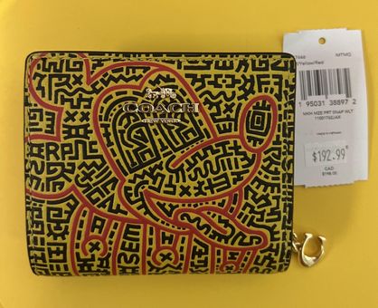 Coach Disney Mickey Mouse X Keith Haring Snap Wallet c7446