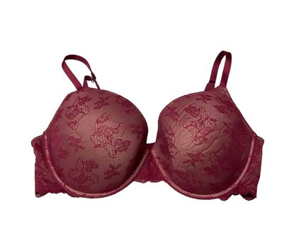 Victoria's Secret Bio Fit Unlined Full Coverage Lace Bra Burgundy Size 40D  Glam Red - $35 (40% Off Retail) - From Amanda