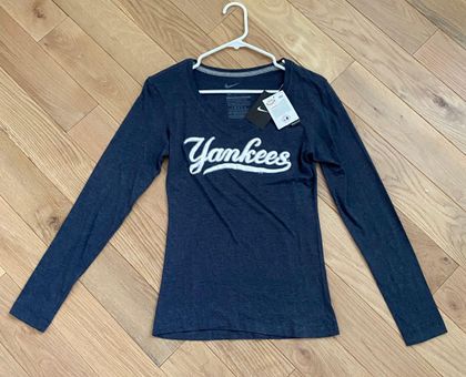 Nike NWT Yankees Long Sleeve V Neck Blue - $21 (67% Off Retail