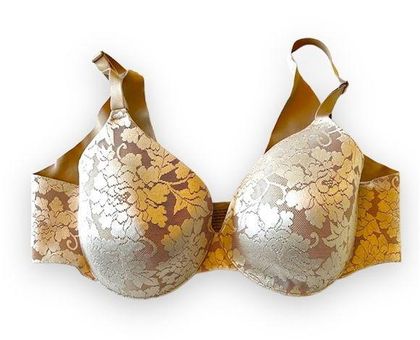 Soma Vanishing Back Beige Lace Print Bra Size 40C Underwire