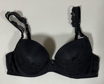 Floral Lace Push-Up Bra in Black