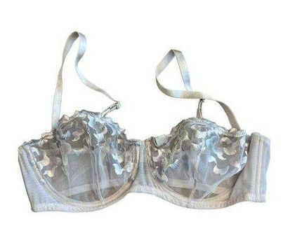 Adore Me Women's Tiana Unlined Balconette Bra Size 38C Lace Beige Nude  Underwire Tan - $19 - From Stephanie