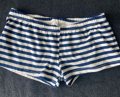 BRANDY MELVILLE Women's Blue Striped Shorts Wool Blend