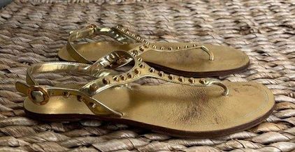 Prada Women s Authentic Calzature Donna Studded Sandals Gold Size