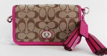 Coach, Bags, Coach Legacy Signature Canvas Stripe Penny Crossbody Bag