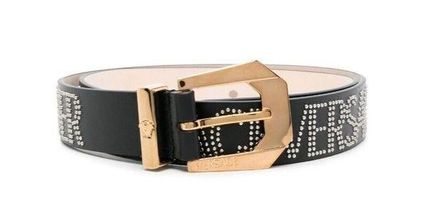 Medusa Heritage Studded Leather Belt in Black - Versace