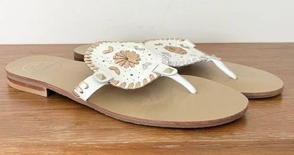 Jack Rogers whipstitch flat leather sandal size 8 48 From Renata