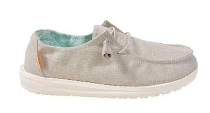 Hey Dude Wendy Chambray Beige Shoes Women's Size 8 - $60 New With