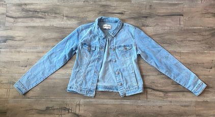 Beta House Jean Jacket Cropped Long Sleeve Fashion Chic Casual Light Blue  Basic Denim - $16 - From Jannette