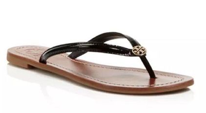 Tory Burch Terra Thong Patent Leather Flip-Flop Sandals