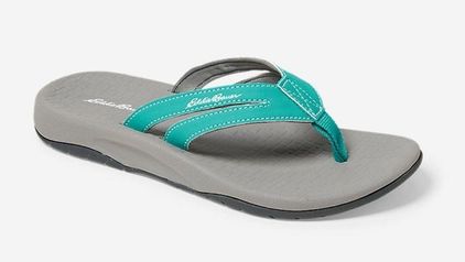 Eddie Bauer NWT Women s Grey and Blue Break Point Flip Flops size