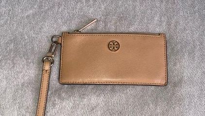 Tory Burch Miller Top-zip Card Case in Brown