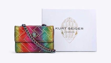 Kurt Geiger Women's Kensington Rainbow Drench Transparent Vinyl Crossbody  Bag: Handbags