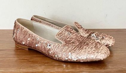 Chanel sequin pink smoking slipper flat 37.5 / US 7.5 Size undefined - $515  - From Renata