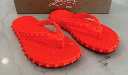 Loubi Flip thong sandals in orange - Christian Louboutin