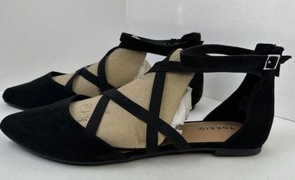 Torrid Shoes Size 13 WW Black Strappy Ankle Fit Closed Toe Flats Faux Suede  Zip - $32 New With Tags - From Misty