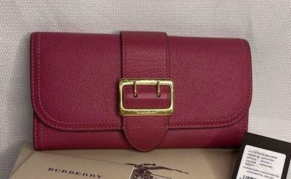 Ladies Red Leather Burberry Wallet