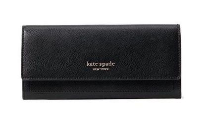 Kate Spade Spencer Slim Flap Wallet in Black