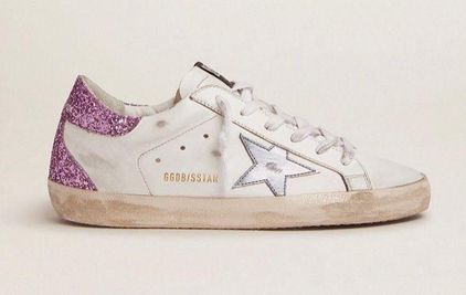 Golden Goose GGDB Super-Star Sneakers with Lavender Glitter Heel Tab and  Light-blue Metallic Leather Star Multiple Size 9.5 - $365 (36% Off Retail)  - From Quinn