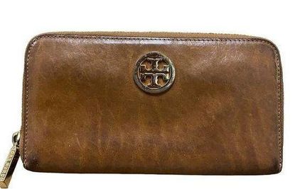 Tory Burch Gold Leather Zip Around Coin Purse Tory Burch