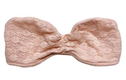 Pink lace bandeau bra