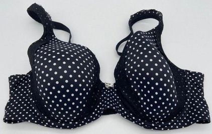 Soma Embraceable Full Coverage Lace Trim Black White Polka Dot Bra Women's  42D Size undefined - $19 - From Annette