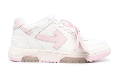 Off-White c/o Virgil Abloh Out Of Office Calf Leather Sneaker In Pink/white