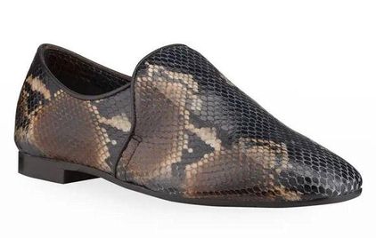 Aquatalia Revy Weatherproof Snake Print Embossed Leather Loafer