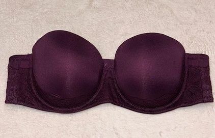 Torrid Curve Plus Size Women's Purple Push Up Strapless Lace Bra Size 40C -  $23 - From Kelly