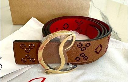 Christian Louboutin CL Logo Leather Belt for Men