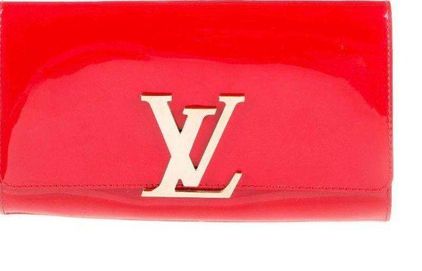 Louis Vuitton Red Vernis Leather Louise Clutch