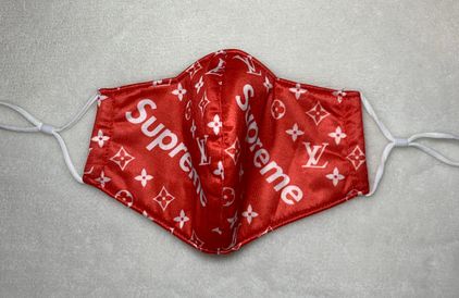 Supreme Louis Vuitton White and Red Face Mask Filter New Fashion