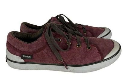 Teva Freewheel Sneakers Womens 10 Purple Suede Leather Lace Up