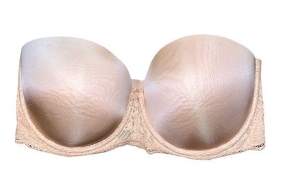 Victoria Secret Tan Color Strapless Bra- 34DDD Body by Victoria