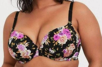 Torrid Black Skull Floral 360 Back Smoothing Bra 46B