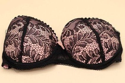 XOXO Pink Black Lace Strapless Push Up Bra, Size 34B. - $17 - From Tara