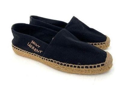 saint laurent embroidered espadrilles in canvas