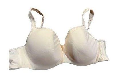 Cacique womens ivory satin lightly lined Balconette bra sz 46B