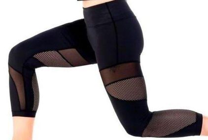 Lululemon Lab Union Crop Black Sheer Mesh Fishnet Cut-Outs Cutouts Tights  Skinny Size 6 - $45 - From Shop