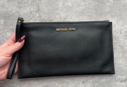 Michael Kors Grace Silver Leather Envelope Clutch Bag in Metallic | Lyst