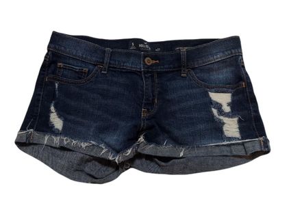 Hollister Distressed Low Rise Short Jean Shorts Size 5 w27 Y2K