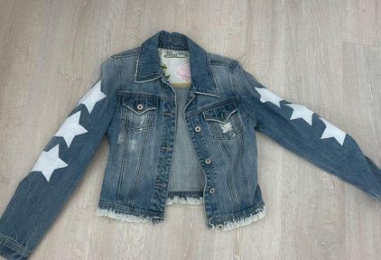 Custom Hand Painted Colourful Denim Jacket For Him