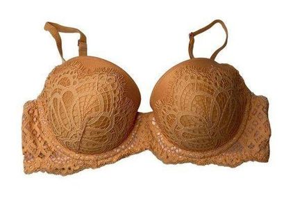 Victoria's Secret Padded Bra Orange Lace No size tag. 34C - $13